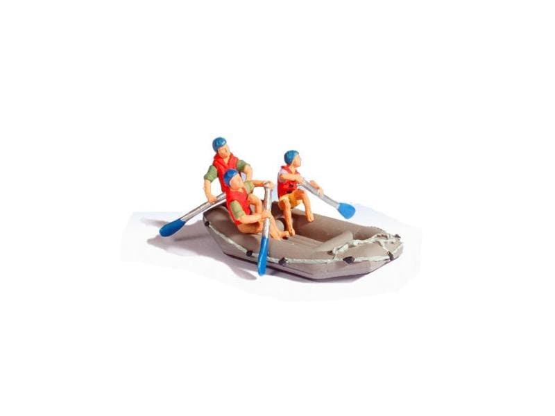 NOCH Figuren Wildwasserrafting 4 Stück, H0 Wildwasserrafting Figuren für H0 Modelleisenbahnen