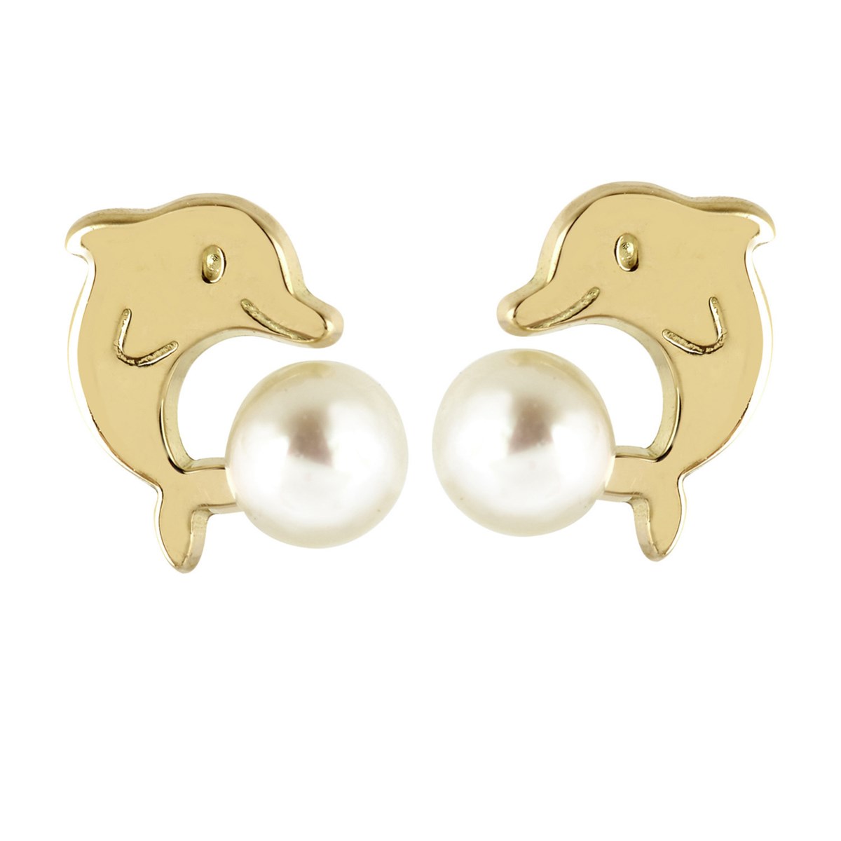 Boucles d'oreilles Brillaxis dauphinet perle de culture