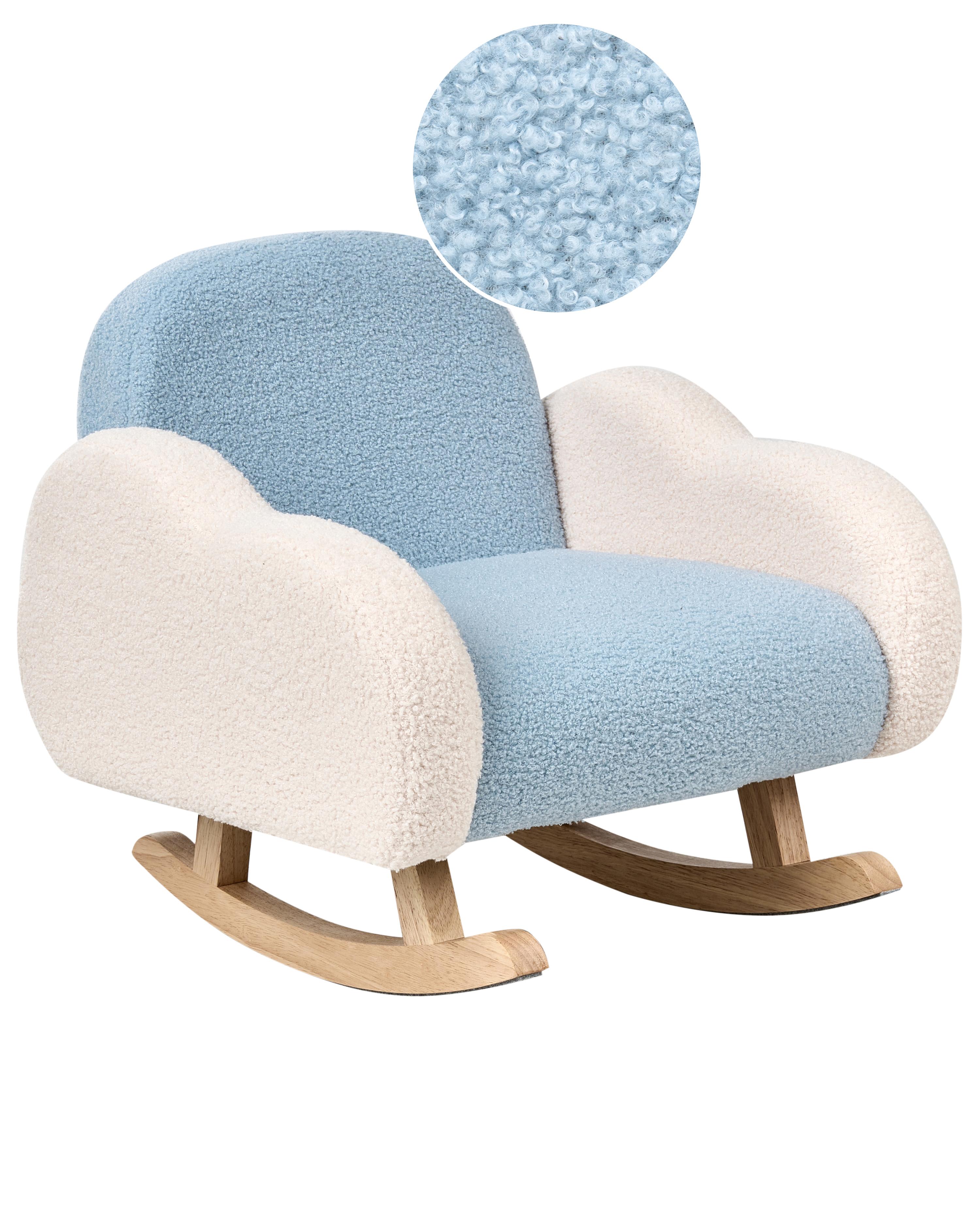 Kinderschommelstoel Wolk SKARE Bouclé Lichtblauw