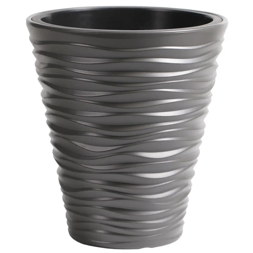 Prosperplast Plantenpot Sand Dunes - kunststof - steengrijs - D30 cm
