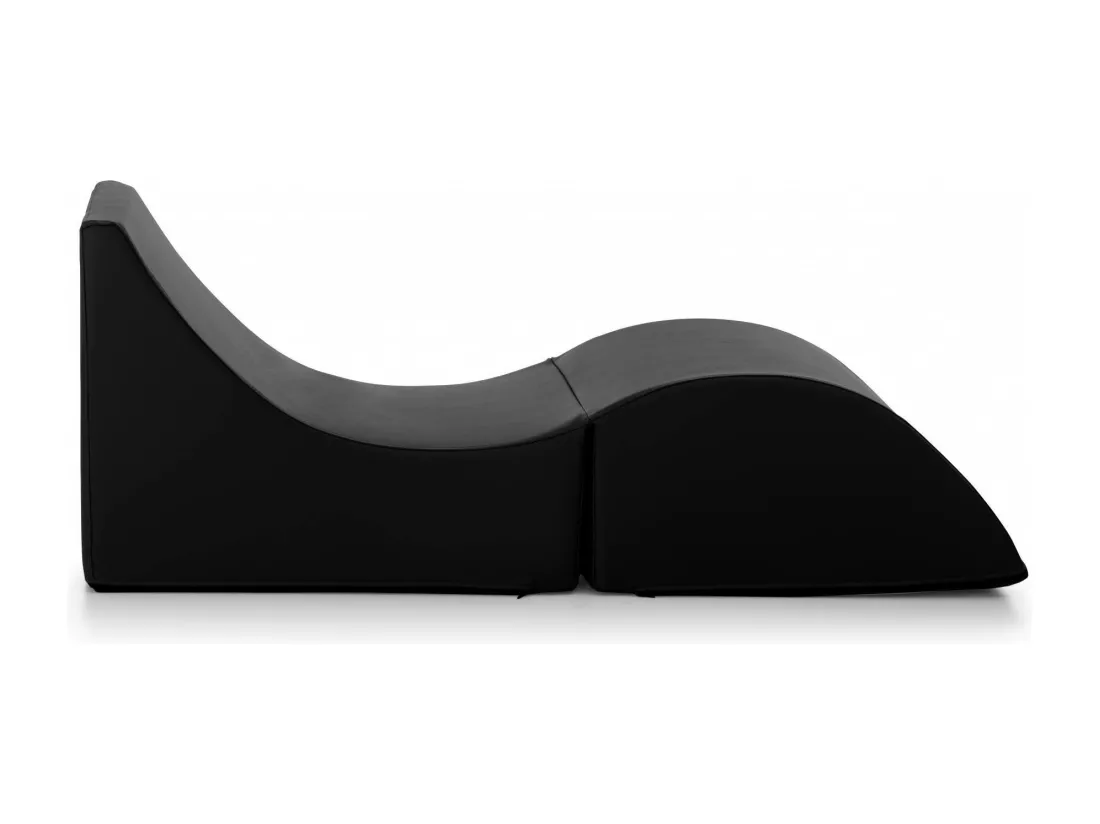 Lit pliant Dabaz, Pouf transformable en lit simple, Méridienne en éco-cuir, 100% Made in Italy, 130x50h50 cm, Noir