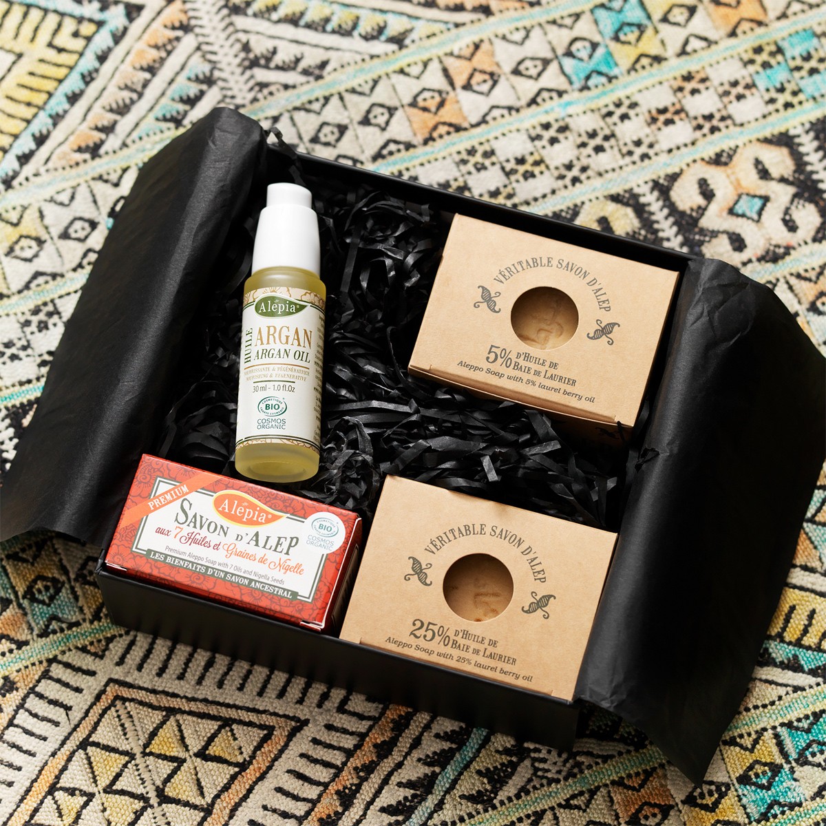 Coffret douceur - Huile d'argan & trio de savons