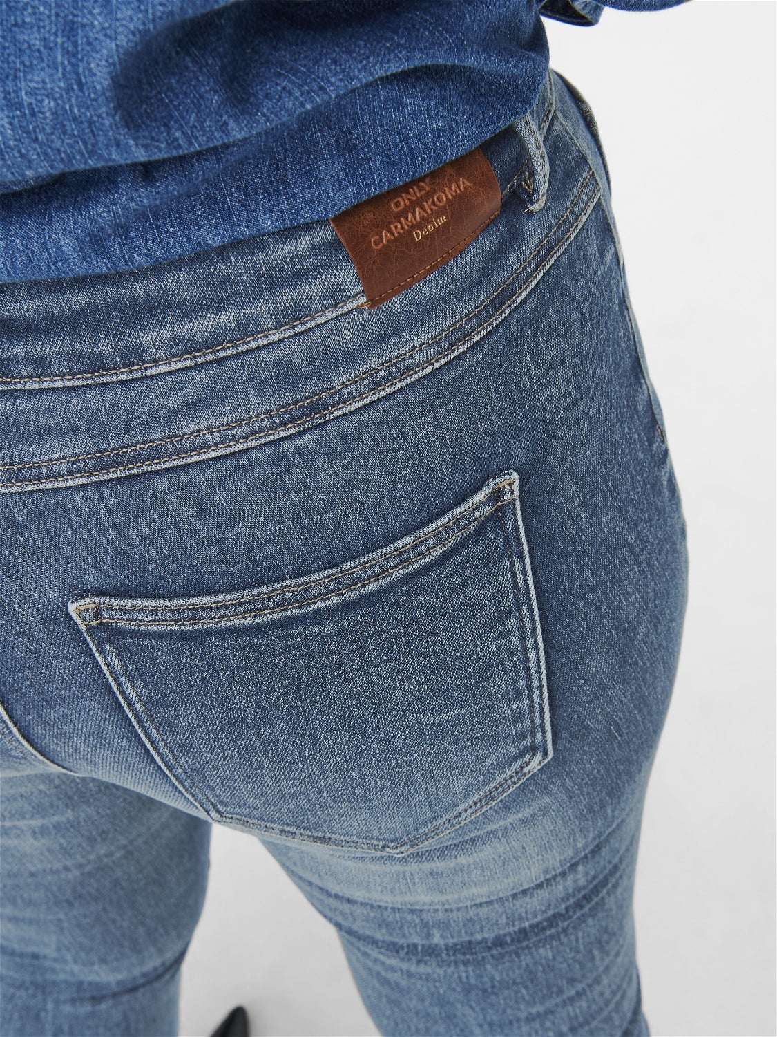 CARKILA Hohe Taille Skinny Fit Jeans Medium Blue Denim