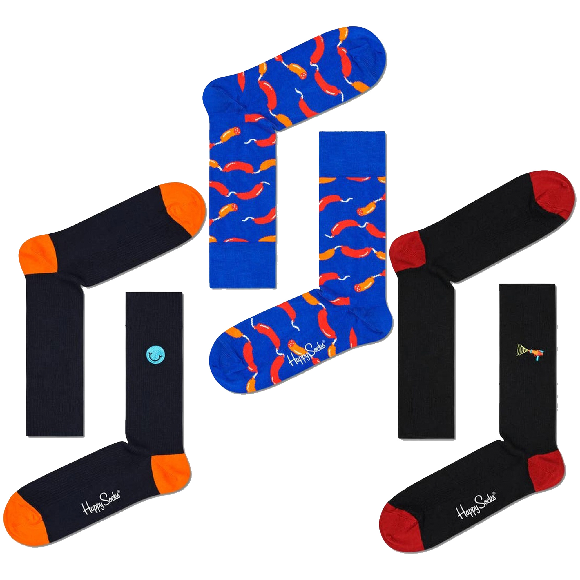 Pacote com 3 pares de meias Happy Socks