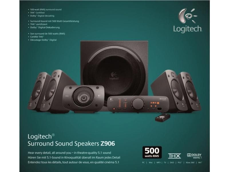 Logitech PC-Lautsprecher Z906 5.1-Kanal-Lautsprechersystem