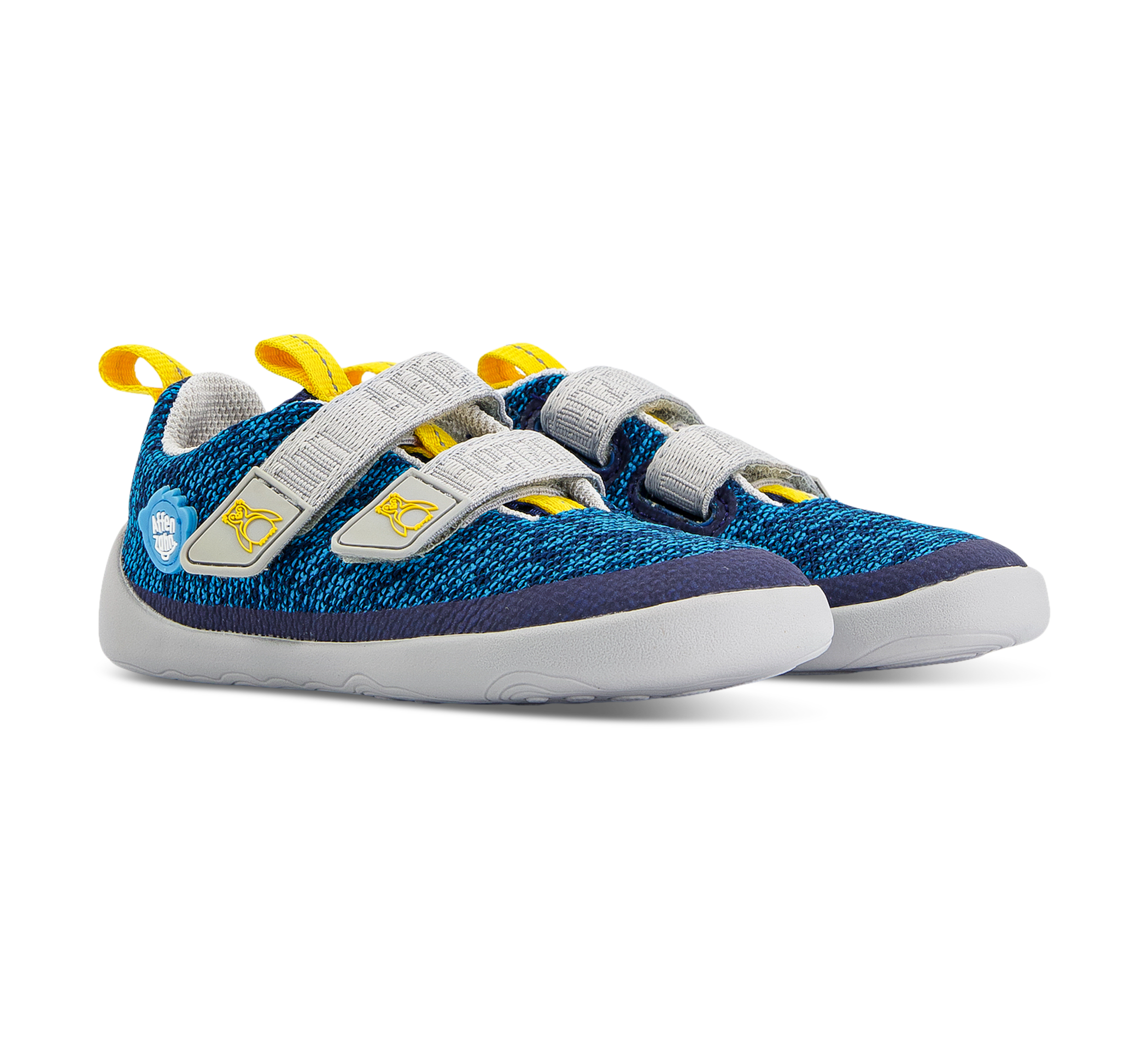 Affenzahn Barfussschuh Knit Happy - Klettschuhe blau