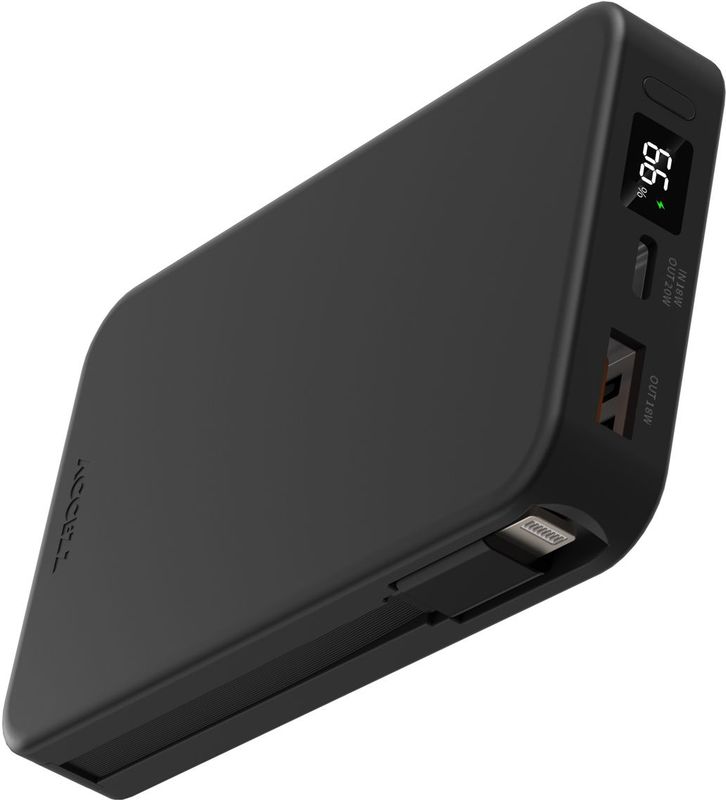 Accezz - Powerbank - Zwart - 10.000 mAh - Geïntegreerde Kabels
