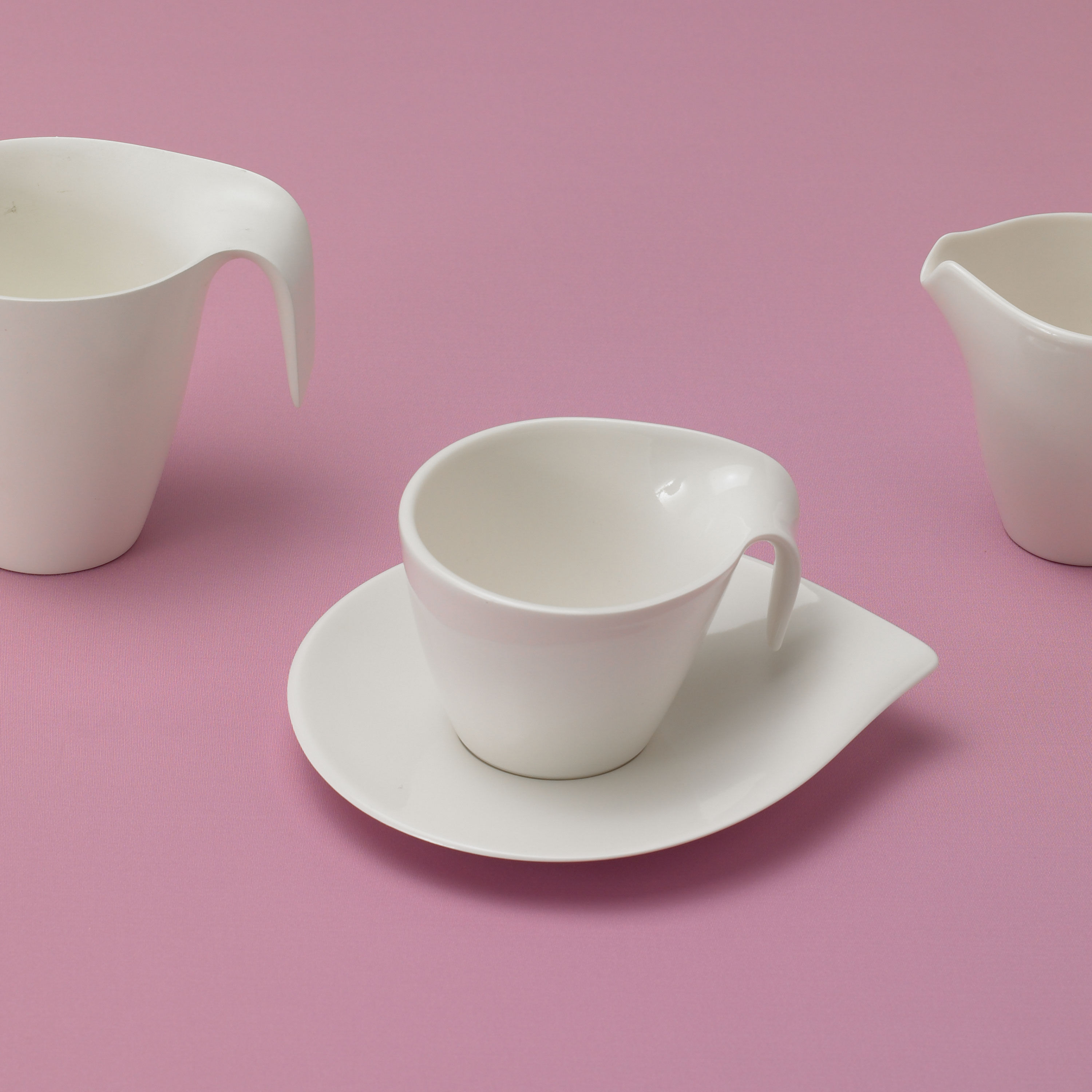 Flow Coffee cup saucer White, 6'', Premium Porcelain