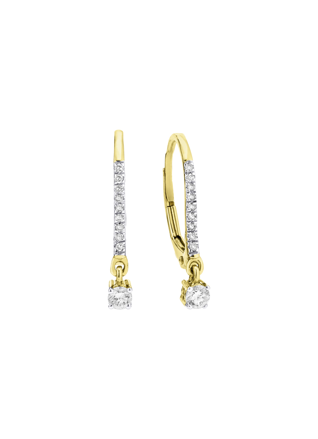 Edle Ohrringe mit 2 Brillanten und 18 Diamanten