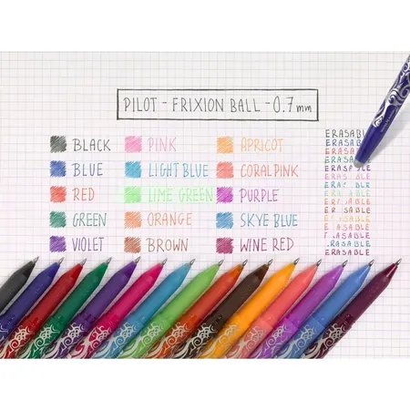 PILOT FriXion Ball 0.7 (M) Tintenroller, 15er Set
