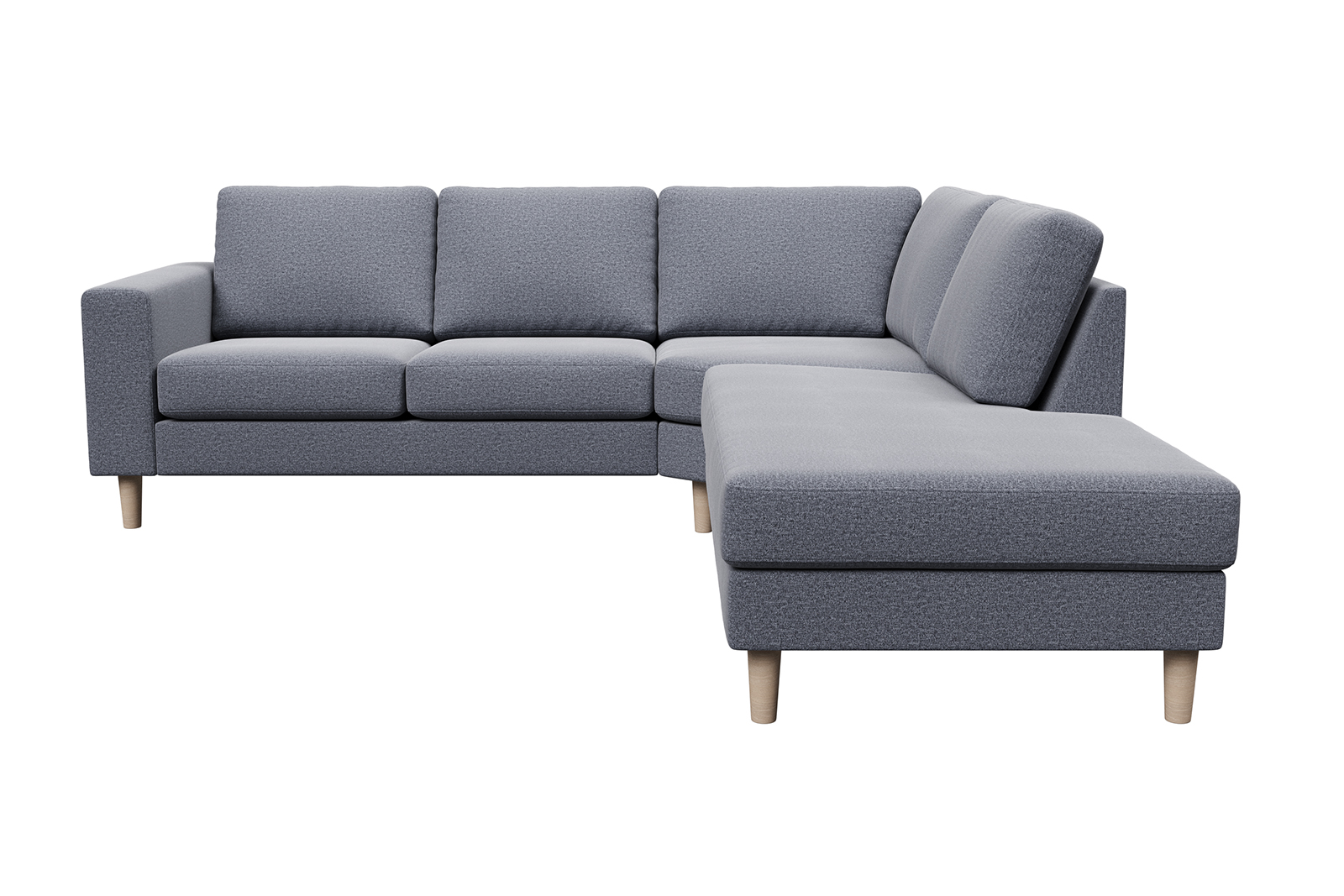 Hedda sofa I tekstil Solid 7 antrazite. Arm F og hvitoljet eikeben (Ben 1).
