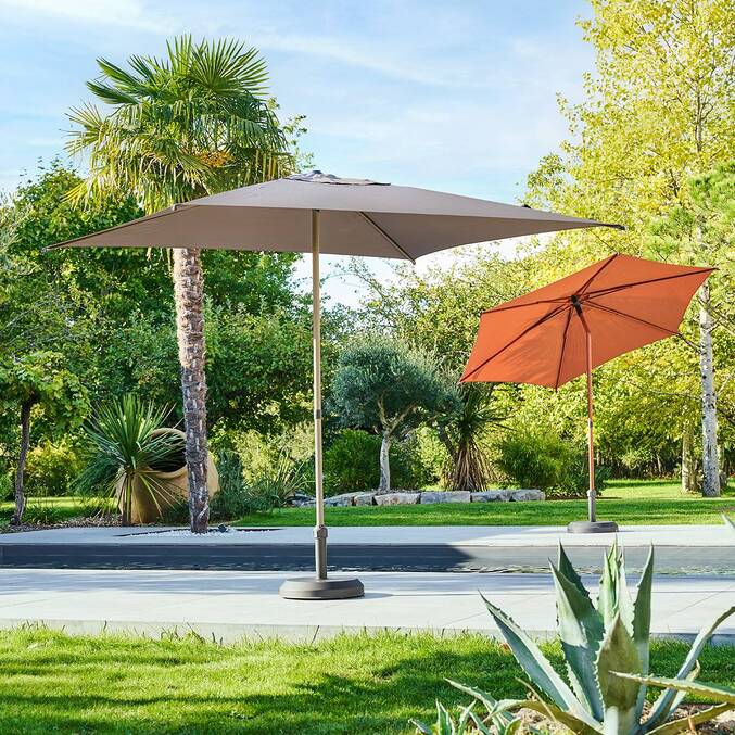 Parasol droit rond inclinable SOYA Acajou