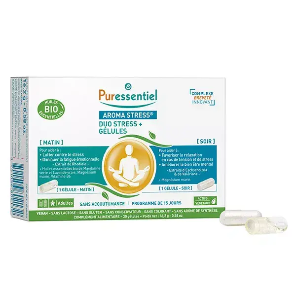 Puressentiel Aroma Stress Duo Stress+ 30 cápsulas
