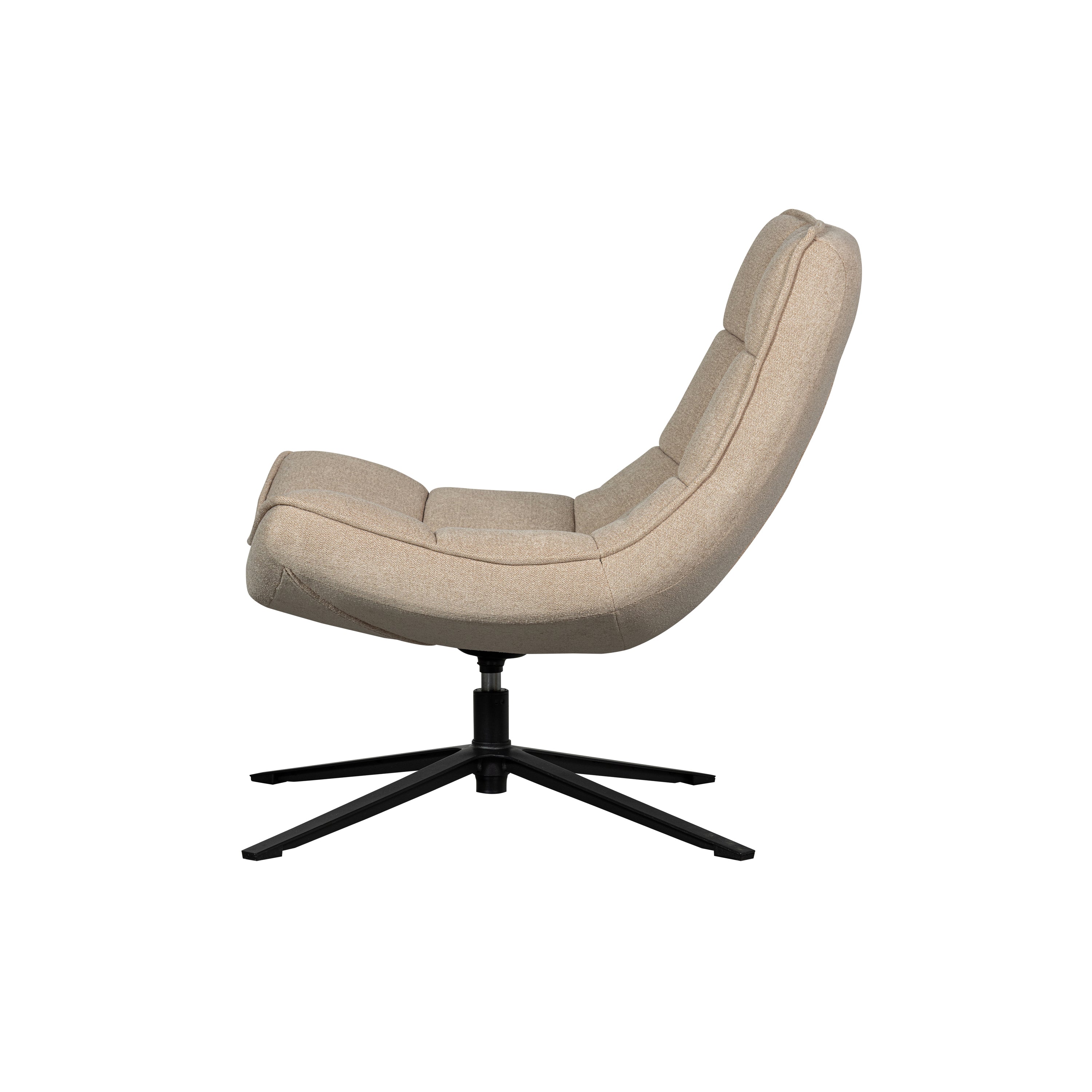 WOOOD Maudi Draaifauteuil - Polyester - Naturel - 84x74x86