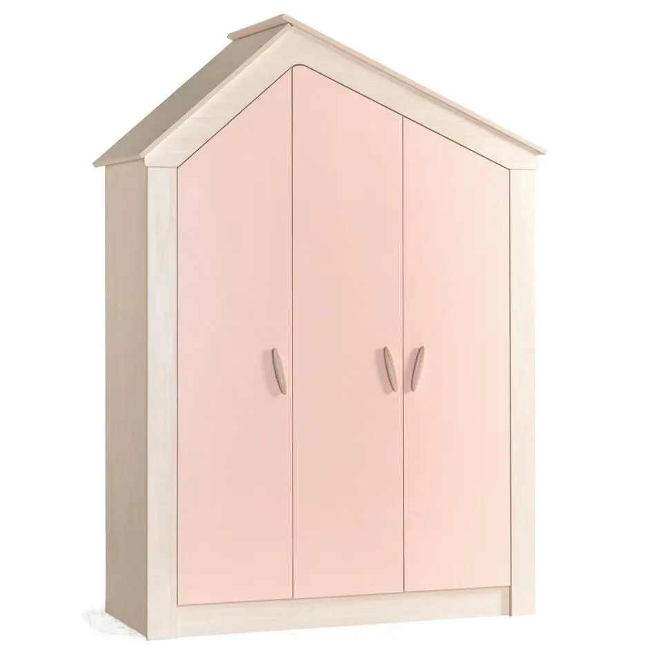 Cento Pink 3-deurs kledingkast huisje meisjeskamer