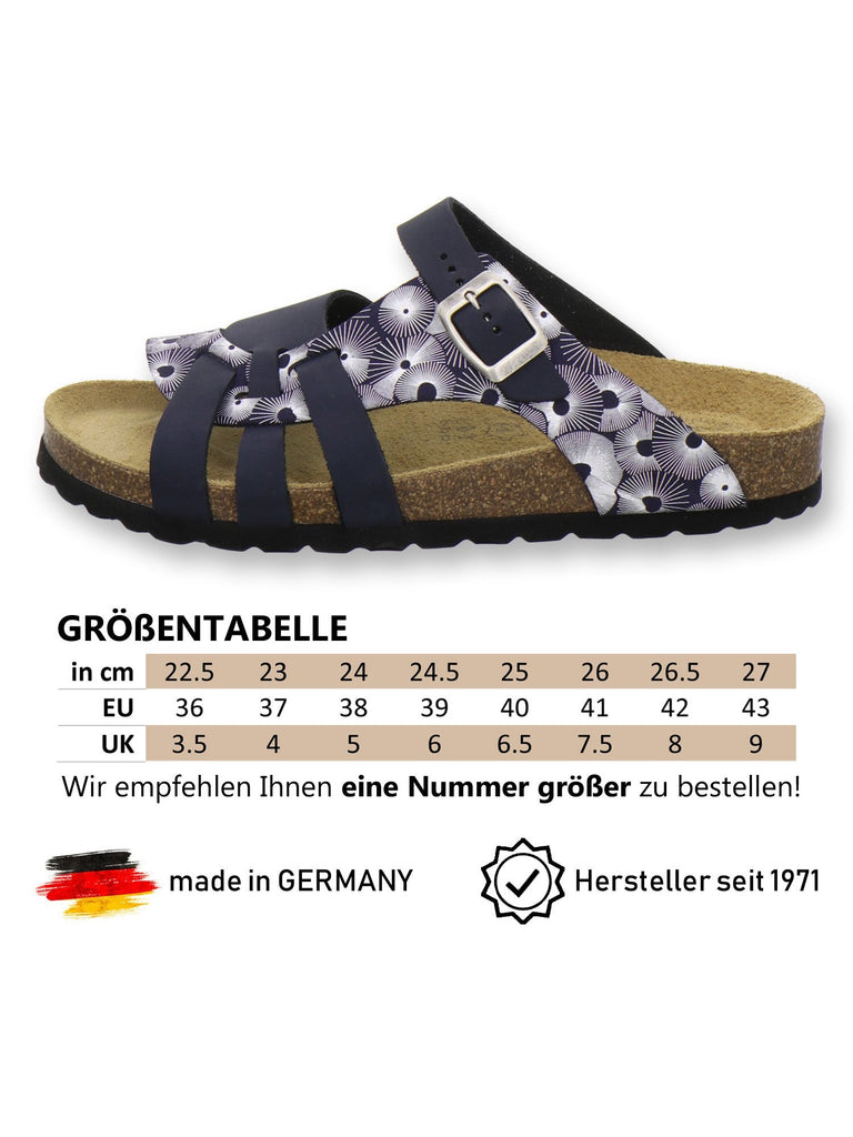 Pantoletten Damen Kralle navy