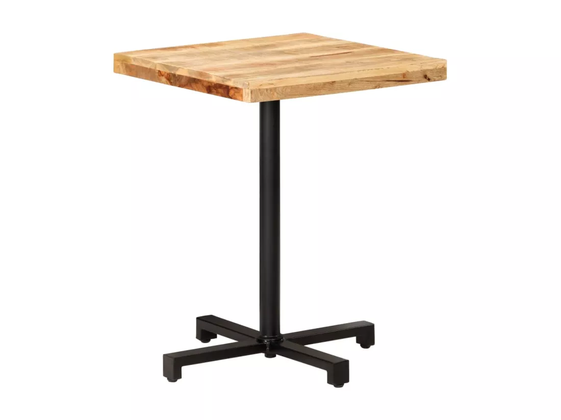 Table de bistro Carrée 60x60x75 cm Bois de manguier brut