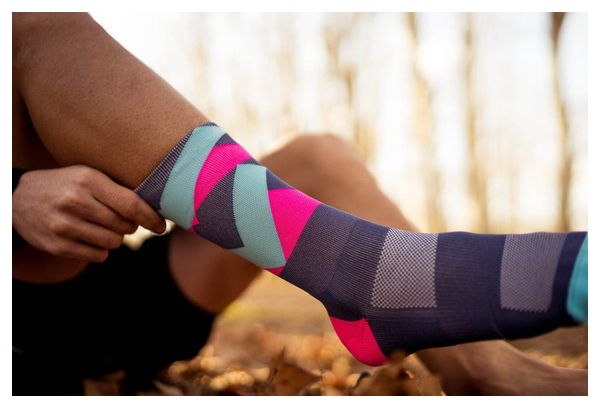 Chaussettes de Running Incylence Peaks Bleu Rose
