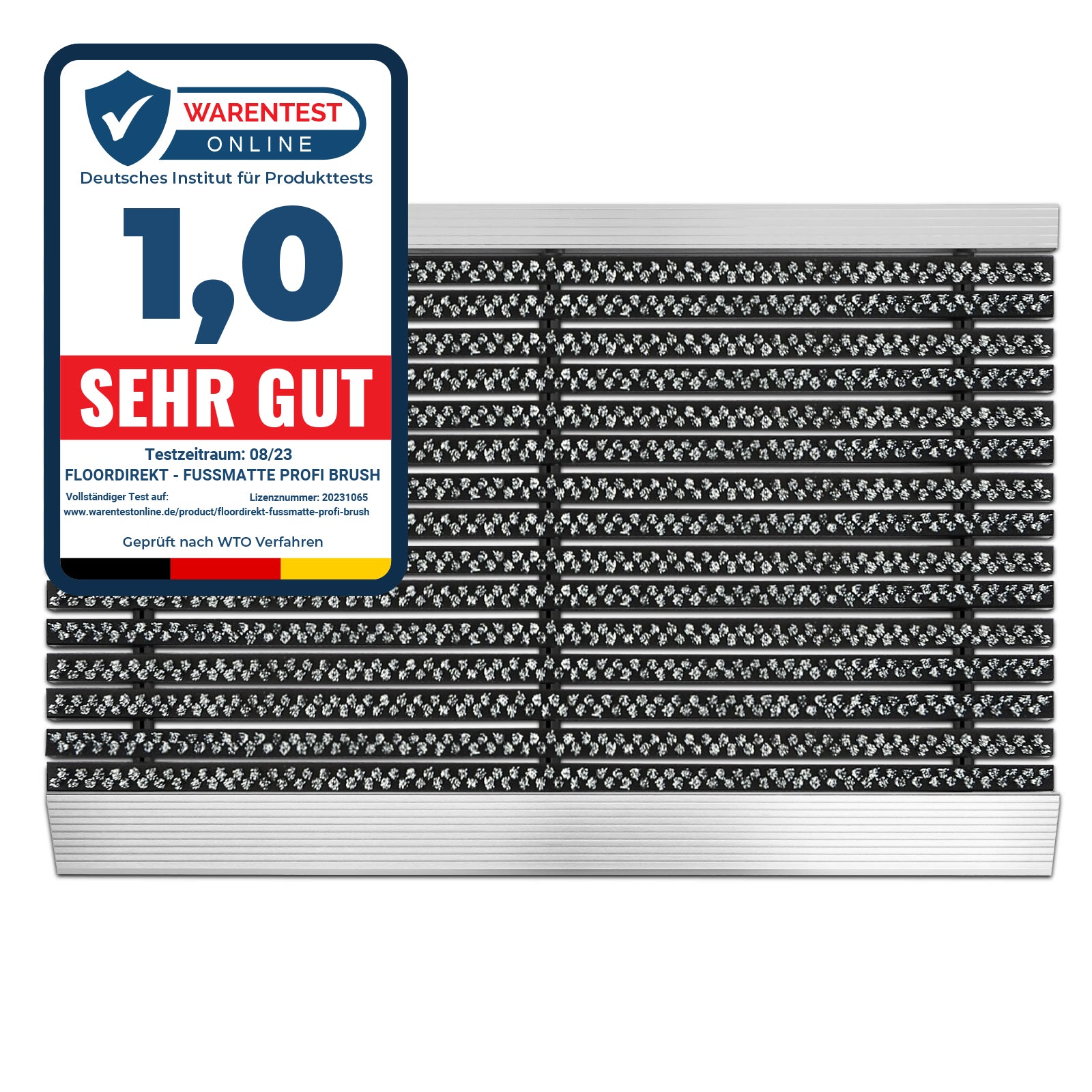 Floordirekt Hochleistungsmatte | Profi Brush | Schwarz-Weiß