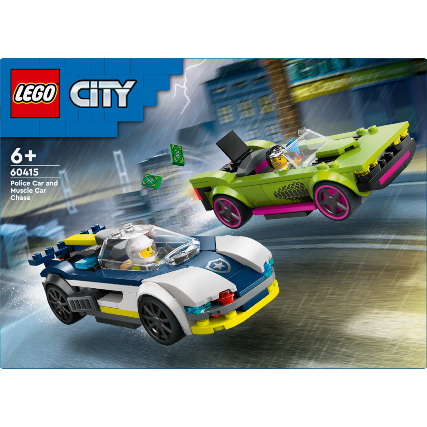 LEGO® City 60415 Verfolgungsjagd mit Polizeiauto und Muscle Car 6+ Jahre
