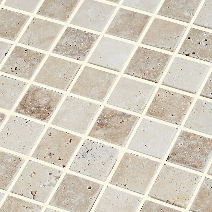 Mosaïque beige 30,5x30,5cm Travertino