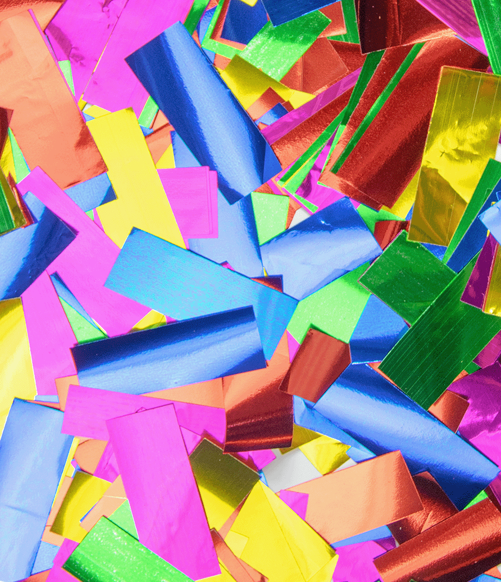Gekleurde Confetti Kanon Folie Metallic 40cm