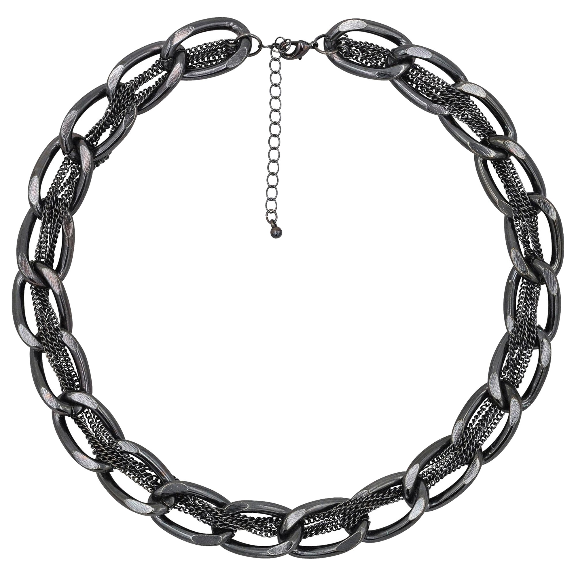 Steuer Modeschmuck Kette schwarze Metall Gliederkette