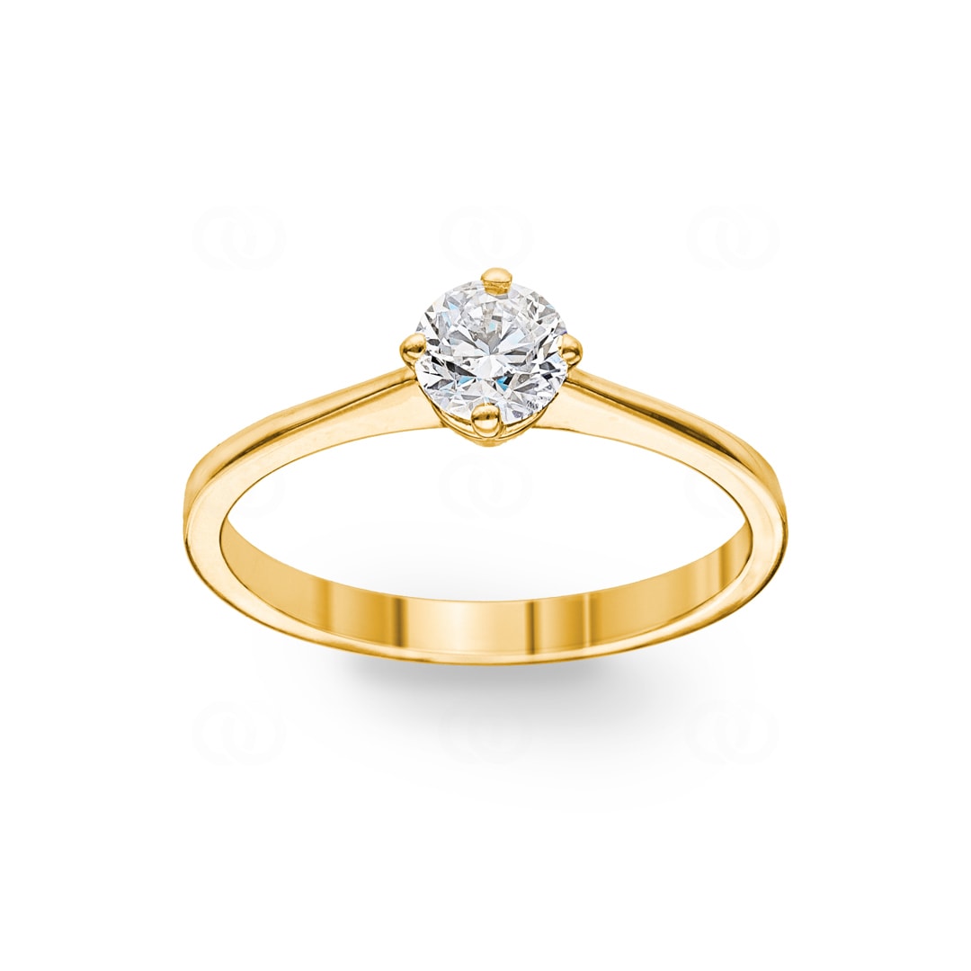 Verlobungsring 750/18 K Gelbgold mit Diamant 0.51 ct H/si