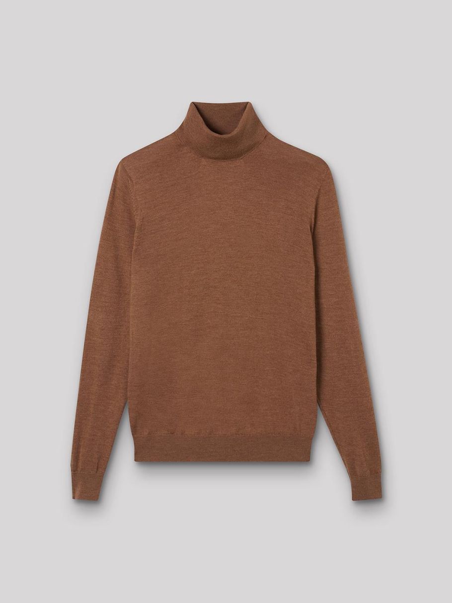 Pull col roulé en laine mérinos