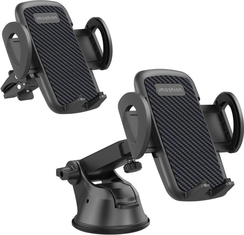 iMoshion - Telefoonhouder Auto - Zwart - Verstelbaar - Universeel - Dashboard / Raam / Ventilatierooster