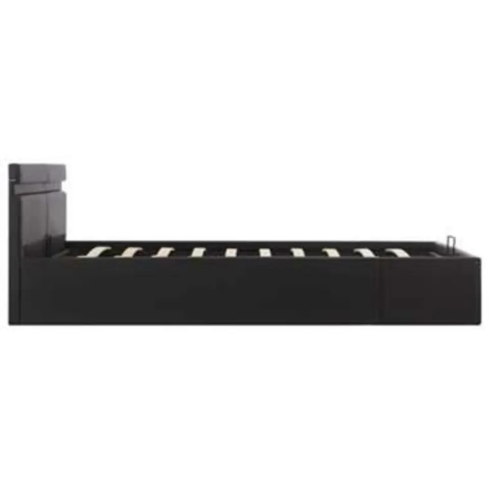 vidaXL - Bed met opbergruimte en LED - Zwart - Kunstleer - 160x200 cm