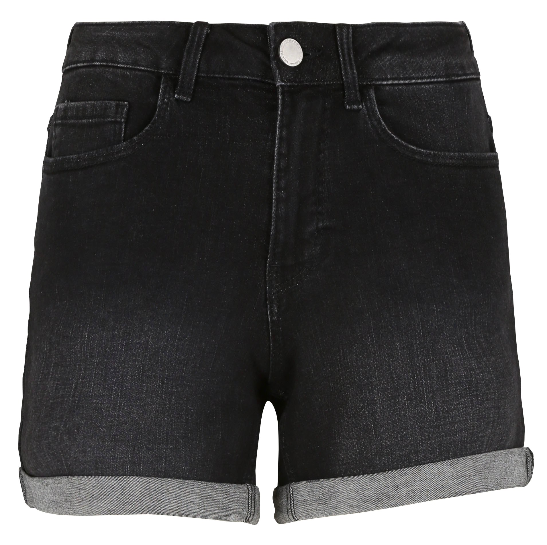 Short en denim et coton mélangé| Noir