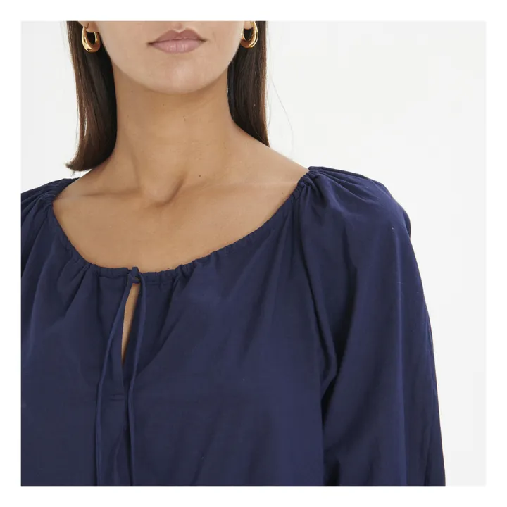 Xirena Blouse Giana Popeline de Coton | Bleu marine