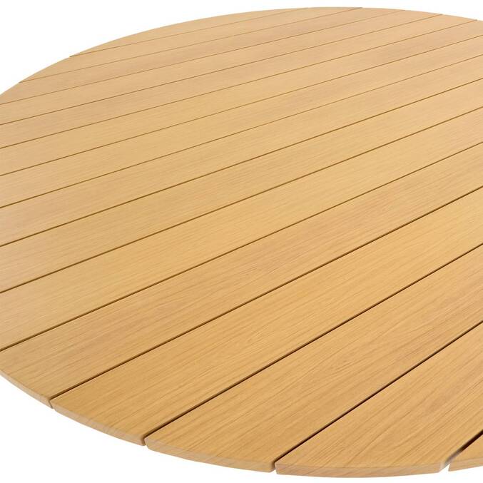 Table de jardin ronde ORACLION Effet bois noix / Argile