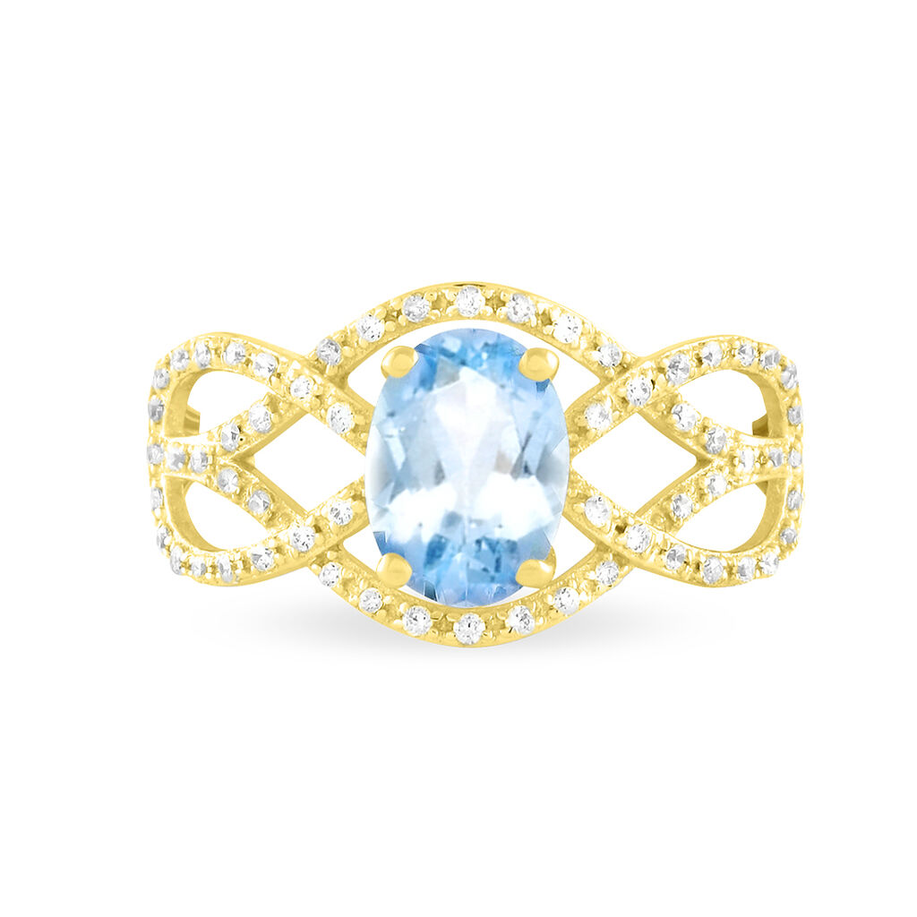Bague Tina Or Jaune Topaze Et Diamant