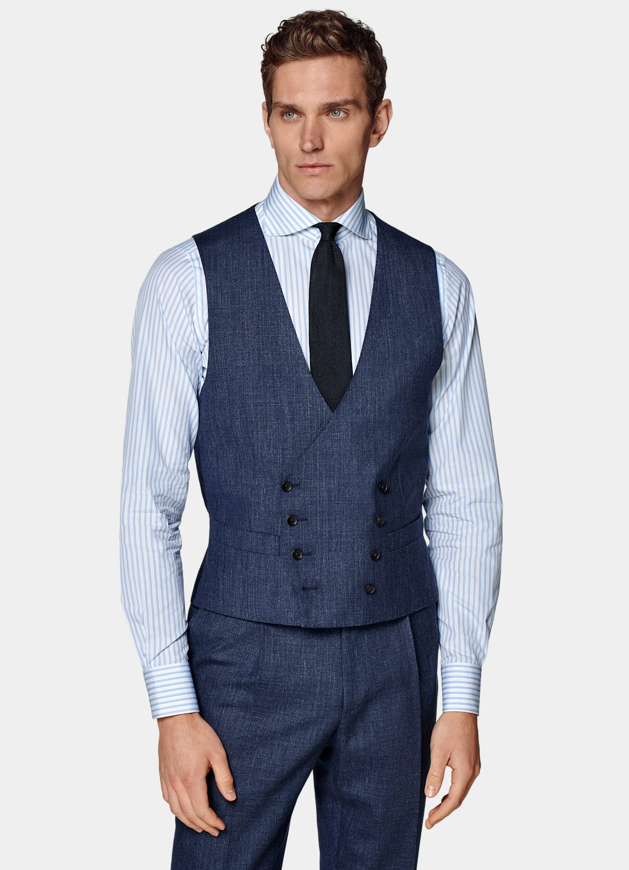 Gilet de costume bleu moyen