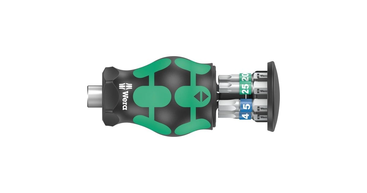 WeraKraftform Kompakt Stubby Magazin 3, 6‑delig bitset  (Zwart/groen)