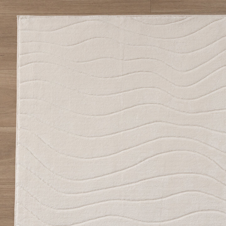 Scandinavisch vloerkleed - Charm Waves Wit