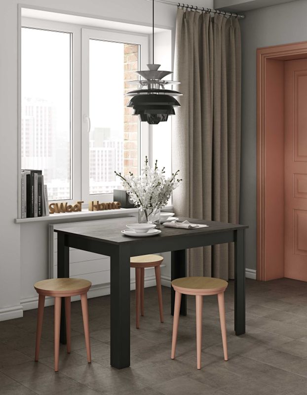 Eettafel - Modern - Wit - Melamine Spaanplaat - Voor 4 Personen