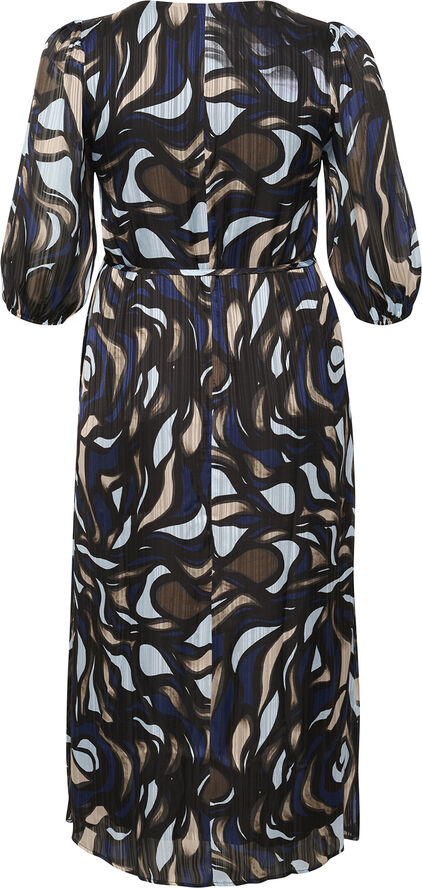 Kaffe Curve KCmarga Maxi Dress Blue/grey abrstact graphic