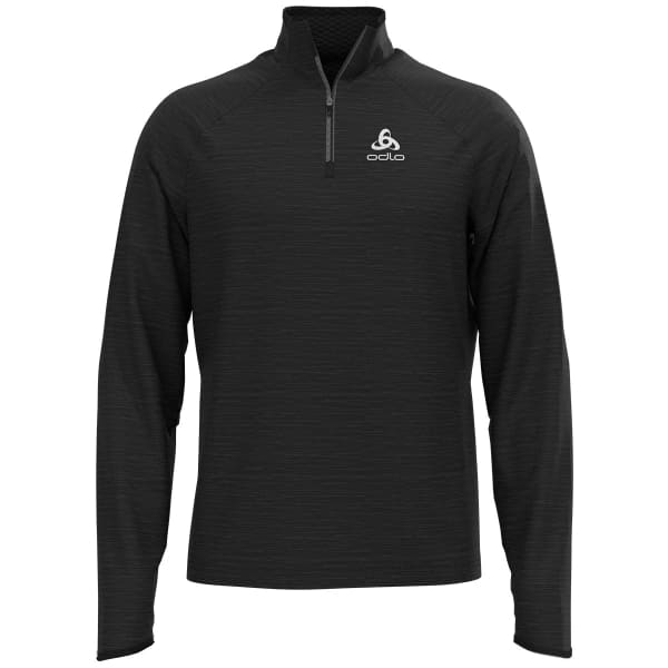 T-shirt running ODLO RUN EASY WARM MIDLAYER 1/2 ZIP BLACK MELANGE