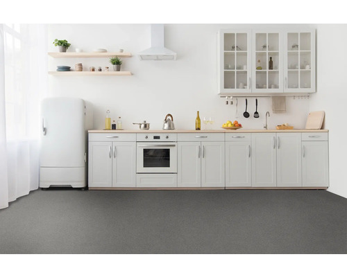 Maxima uni donkergrijs PVC vloer 690D 200 cm breed (per meter verkocht)