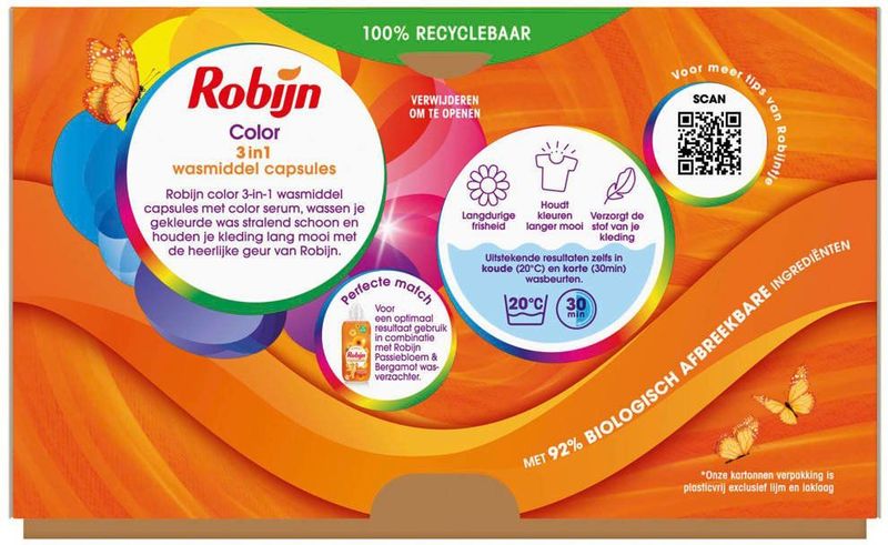 Robijn Classics Color 3-in-1 Wascapsules - 4 x 15 wasbeurten - Voordeelverpakking