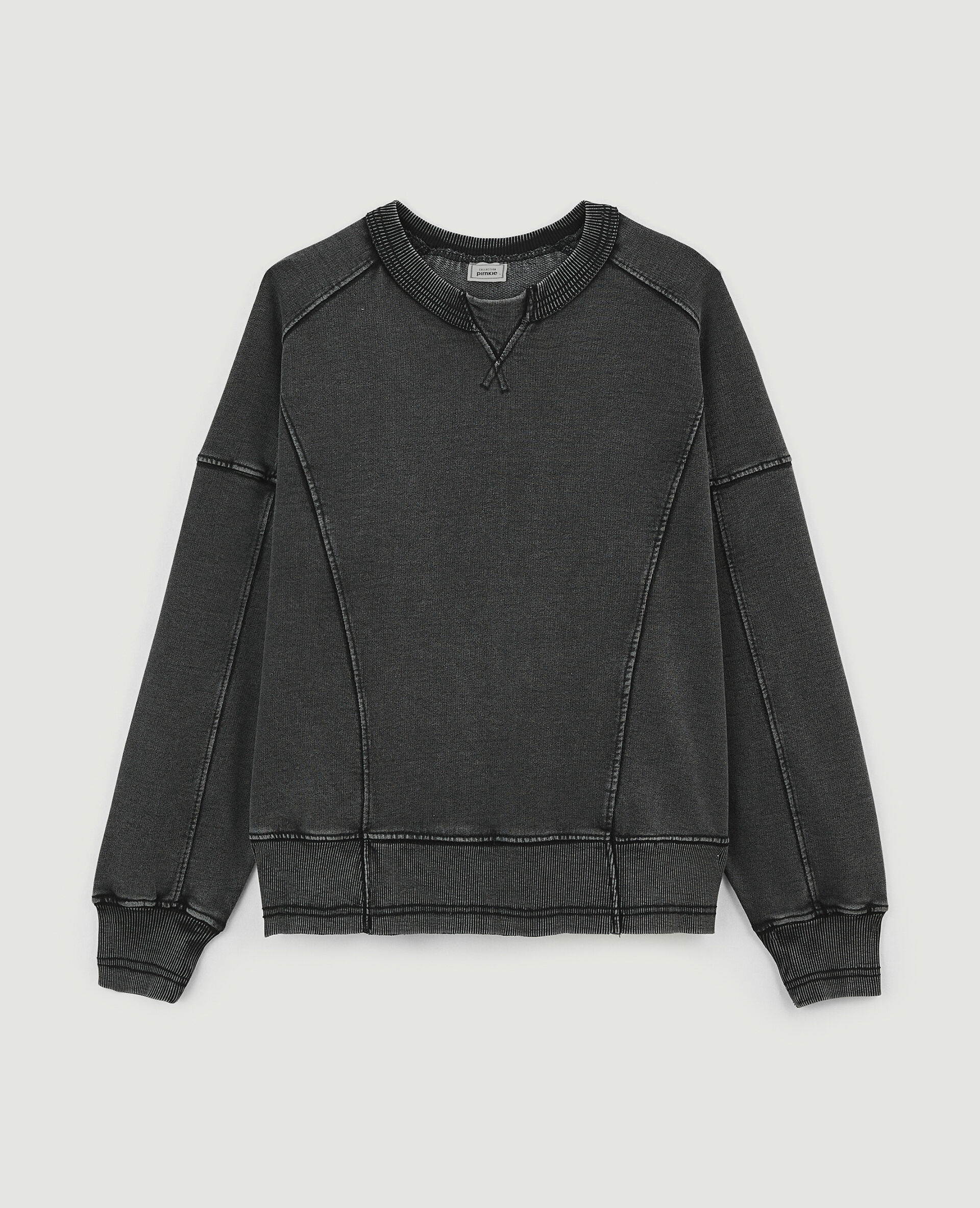 Sweat loose avec jeux de coutures - Gris foncé