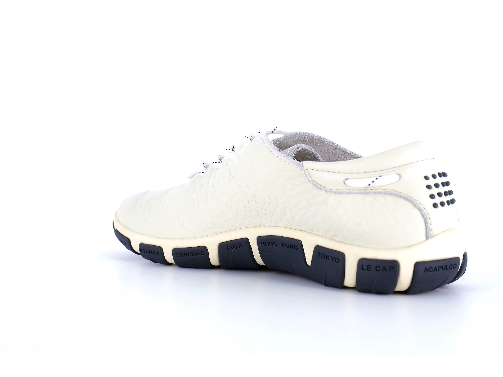 Tbs-JAZARU Cuir Blanc Casse