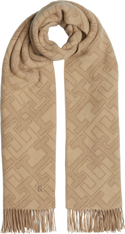 Tommy Hilfiger TH MONOGRAM WOOL SCARF Camel