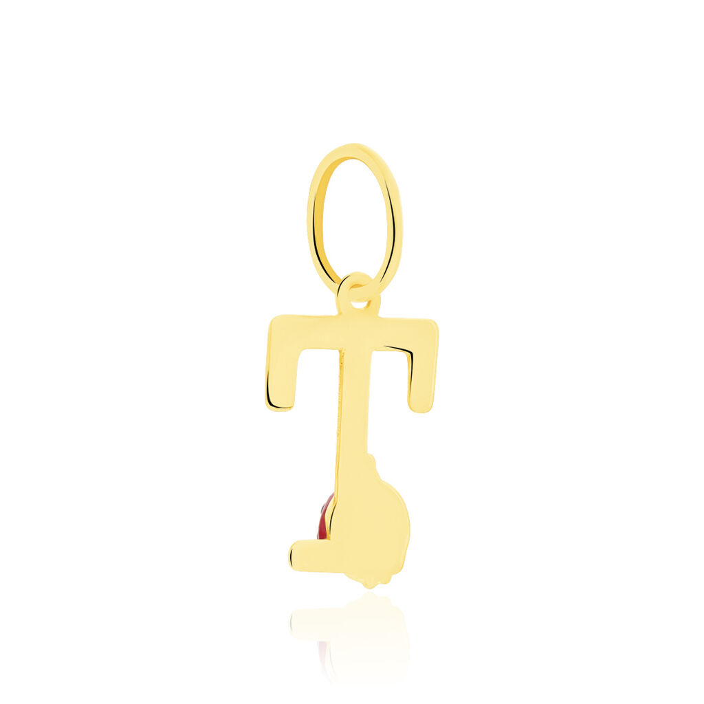 Pendentif Helidie Coccinelle Lettre Or Jaune