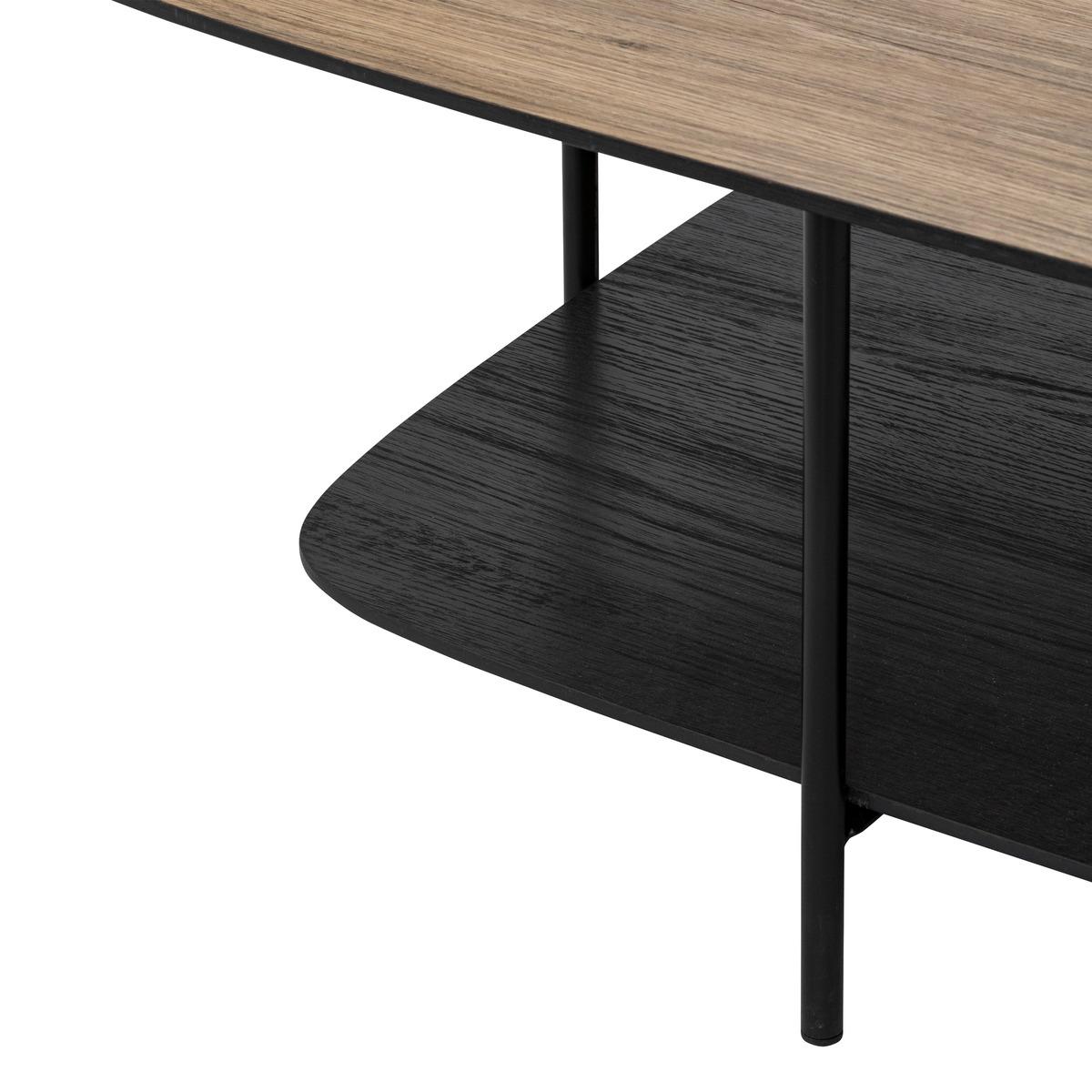 TABLE BASSE 1 ETAGERE HODIA NOIR D.75X75X38CM