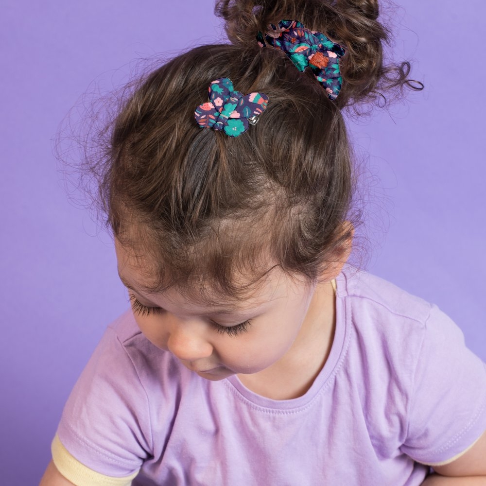 Barrette Petit Papillon Huppette Fleurie