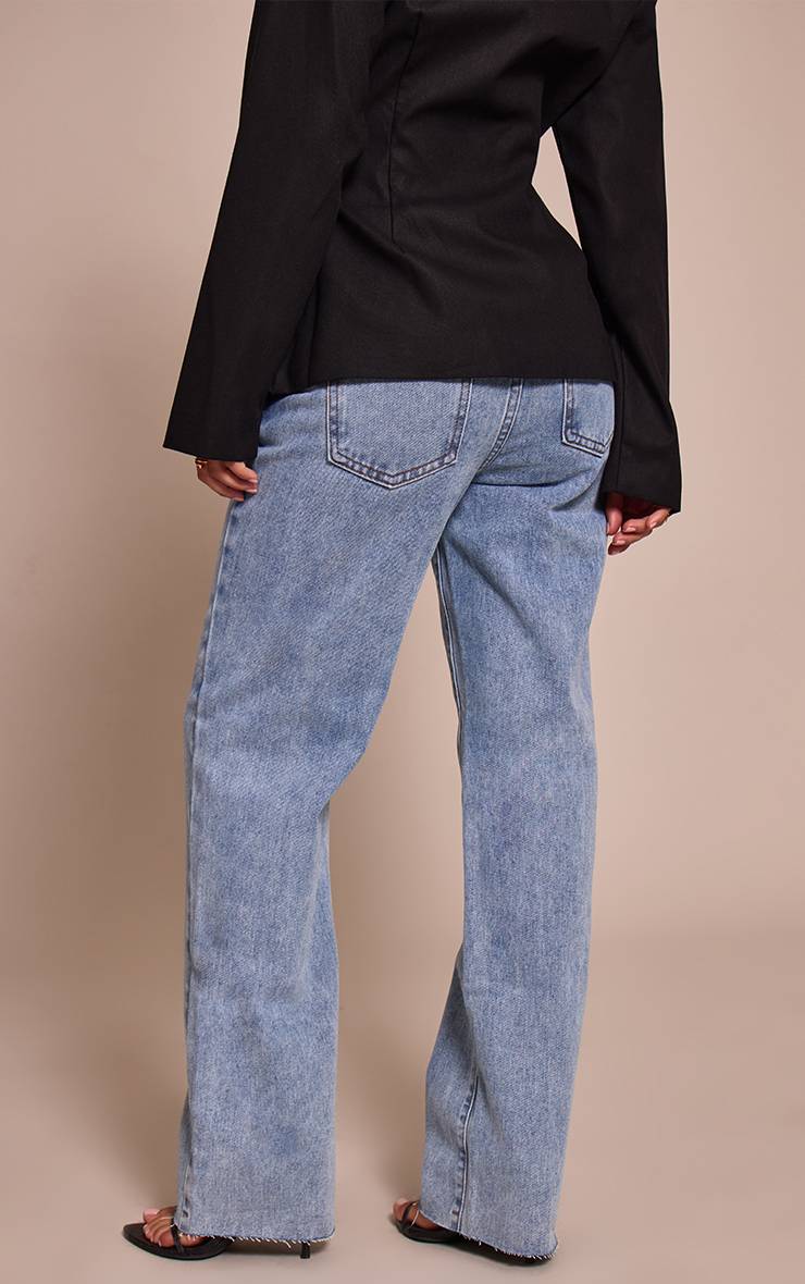Bleu Clair Jean Droit Petite Taille Jambes Longues